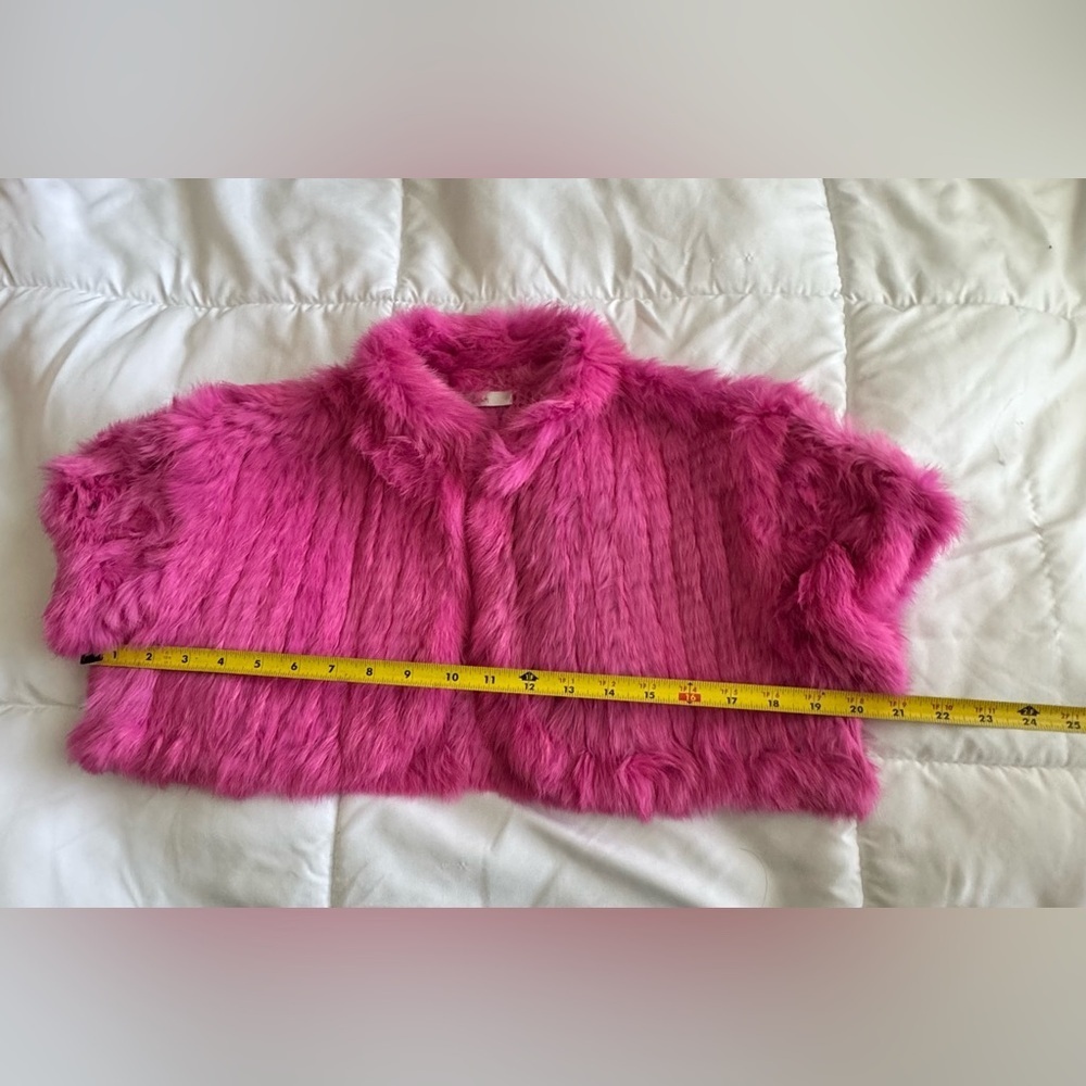 Vintage Luxurious Pink Faux Fur Bolero Jacket - Picture 4 of 6